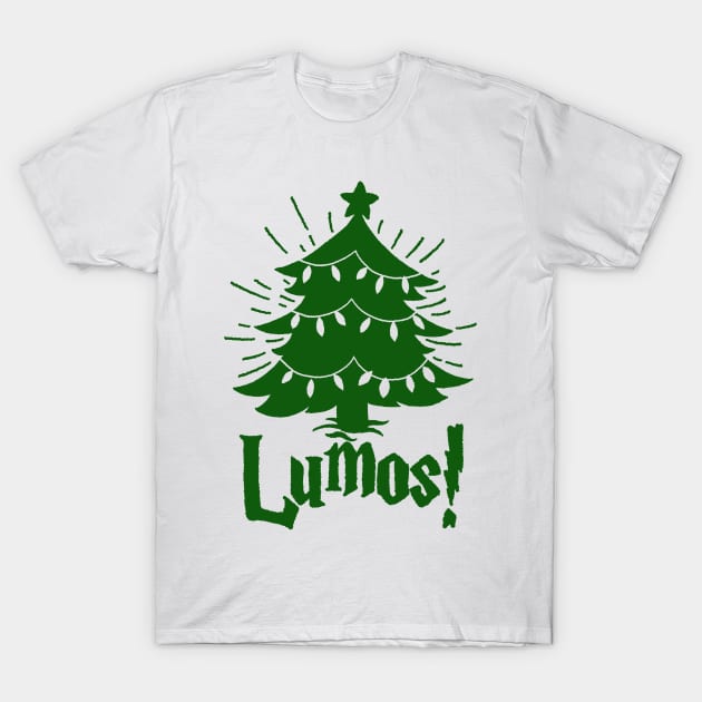 Christmas Lumos Pine Tree T-Shirt by illuti00npatterns